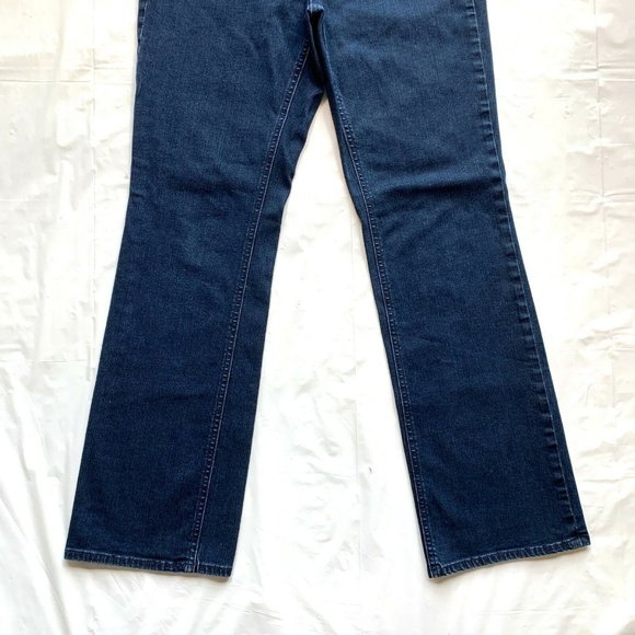 Talbots Flawless Five-Pocket Jeans Women 6 Bootcut Curvy Stretch Dark Blue Denim - Picture 3 of 10